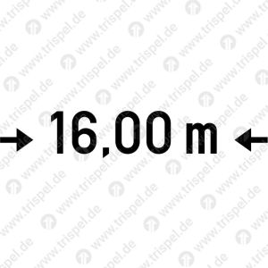 Drehzapfenabstand -> 16,00 m < - Symboldarstellung nach DIN EN 15877-2 Punkt 4.5.5.3