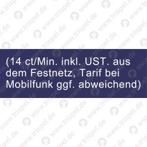 (14 ct/Min. inkl. UST. aus dem Festnetz, Tarif bei Mobilfunk ggf. abweichend)
