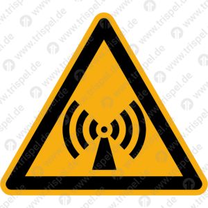 Warnung vor elektromagnetischem Feld (ionisierender Strahlung)Schenkellänge 50 mm
