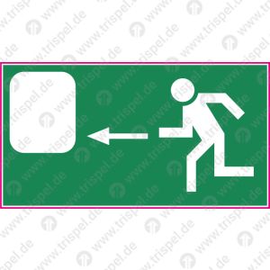 Notausstieg Rettungsweg linksweisend (langnachleuchtend)