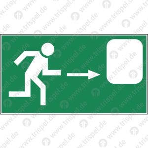 Notausstieg Rettungsweg rechtsweisend (langnachleuchtend)
