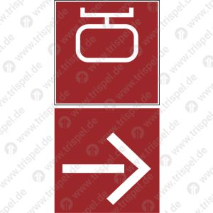 Notbremse und Richtungspfeil rechts