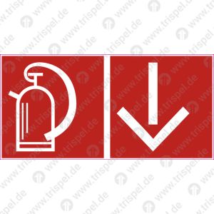Feuerlöscher und Richtungspfeil unten - (langnachleuchtend)