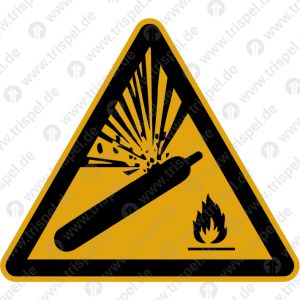 Warnung vor GasflaschenSchenkellänge 200 mm