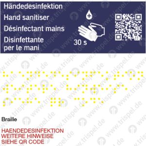 Händedesinfektion mit QR-Code / sensorgesteuert4-sprachig: D, E, F, IBraille - milchsäurebasiert ohne GHS