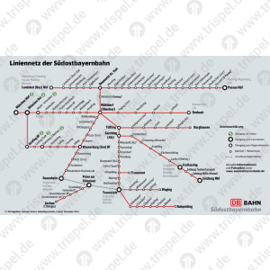Liniennetz der SüdostbayernbahnS-Bahn - Stand 12/2014