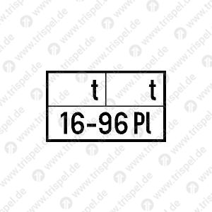 Dienstmasse, Gesamtmasse, Platzzahl mit Eindruck 16-96 Pl
