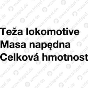 Lokmasse -dreisprachig-Teza lokomotiveMasa napednaCelkova hmotnost