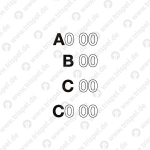 Sitzkistenbeschriftung -Eindruck variabel l Satz Piktogramme