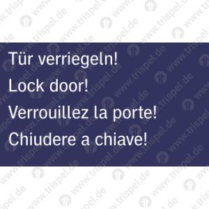 Tür verriegeln!(4-sprachig, D, E, F, I)