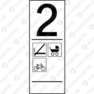 Infofeld 2. Klasse Nichtraucher, Kinderwagen und Fahrrad