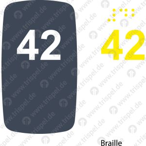 Sitzplatznummer 42,Braille + Prismenschrift