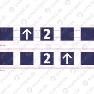 Sicherheitsstreifen auf Türen rechts-VS: Richtungspfeil oben 2. KlasseRS: 2. Klasse und Richtungspfeil obendoppelseitig-Einsatz VBB
