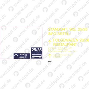 BLS-Beschriftung f. Velaro DSTANDORT: WG. 25/35INFO-ABTEILFOLGEWAGEN 26/36