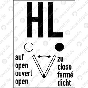 HLauf zuopen closeouvert fermé4-sprachig D, E, F, NL