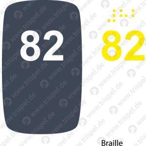 Sitzplatznummer 82 Braille + Prismenschrift