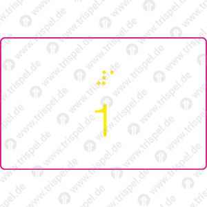 Taktile Klassenbezeichnung umlaufend an den Haltestangen des Wageneinstiegs - 1. Klasse