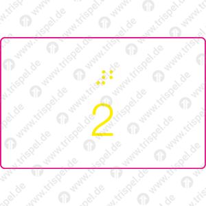 Taktile Klassenbezeichnung umlaufend an den Haltestangen des Wageneinstiegs - 2. Klasse