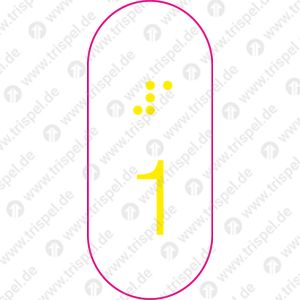 Taktile Klassenbezeichnung an den Haltestangen des Wageneinstiegs - 1. Klasse