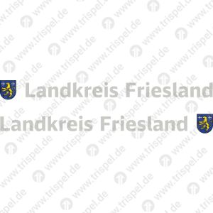 Wappen Landkreis Friesland + Schriftzug Landkreis Friesland für Bustaufe