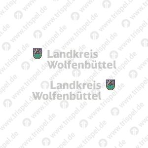 Wappen Landkreis Wolfenbüttel + Schriftzug Landkreis Wolfenbüttelfür Bustaufe