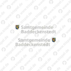 Wappen Samtgemeinde Baddeckenstedt + Schriftzug Samtgemeinde Baddeckenstedtfür BustaufeKorrektur in 2 Varianten setzen1 x 1 zeilig1 x 2 zeilig, da noch Platzklärung nötig