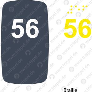 Sitzplatznummer 56,Braille + Prismenschrift