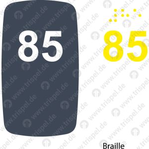 Sitzplatznummer 85,Braille + Prismenschrift