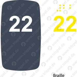 Sitzplatznummer 22,Braille + Prismenschrift
