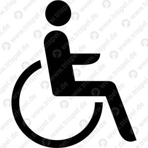 Rollstuhlfahrer rechtsweisend