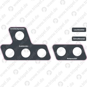 Bogen Fahrerpult 1-Nutzen Innenlautsprecher/Ausblenden1-NutzenNotsprechen1-NutzenSchellbremse1-NutzenLeuchtmelderMindestabnahmemenge 25 Stück