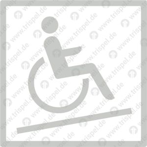 Körperbehinderte mit Rampe hoch, Piktogramm für Infofelderfür Tutoprom-BeschichtungEinsatz VBB