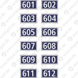 Sitzgruppennummer 601 bis 612 - Einzelformat 36 x 20 mm