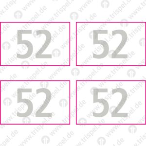 Türkennzeichnung 52 - Einzelformat 32 x 20 mm - 4 Nutzen auf einem Bogen angeplottert