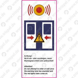 Türwarnung wg. Einklemmgefahrnur für VBB