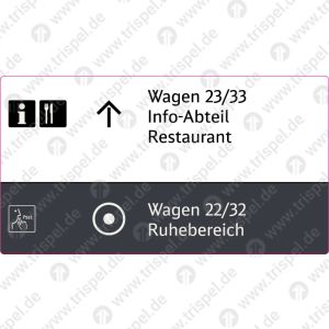 Wegeleitungsinformation im TW07Wagen 23/33Info-AbteilRestaurantWagen 22/32Ruhebereich