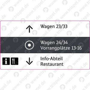 Wegeleitungsinformation im MW05Wagen 23/33Wagen 24/34Vorrangplätze 13-16Info-AbteilRestaurant