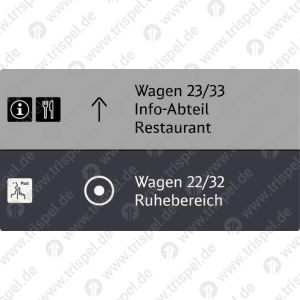 Wegeleitungsinformation im TW7Wagen 23/33Info-AbteilRestaurantWagen 22/32Ruhebereich