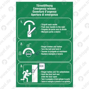 Türnotöffnung rechtsweisend