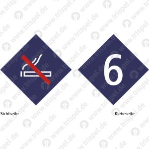 Piktogramm für SicherheitsstreifenNichtraucher (Sichtseite)/ Wagen 6(Klebeseite)doppelseitig