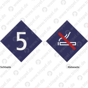Piktogramm für SicherheitsstreifenWagen 5 (Sichtseite)/ Nichtraucher (Klebeseite)doppelseitig