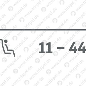 Sitzplatzsymbol + Sitzplatznummer11 - 44inkl. Passerlinie