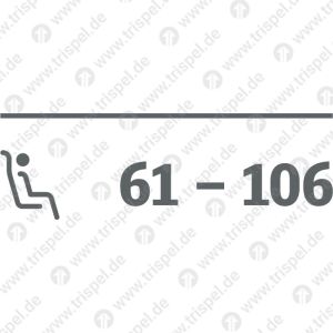 Sitzplatzsymbol + Sitzplatznummer61 - 106inkl. Passerlinie