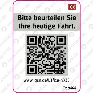 QR - Code Kundenzufriedenheitn333_Tz 9464 für ICE 4- auf Bogen mit 12 Nutzen !
