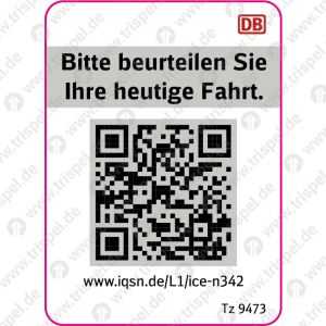 QR - Code Kundenzufriedenheitn342_Tz 9473 für ICE 4- auf Bogen mit 12 Nutzen !