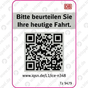 QR - Code Kundenzufriedenheitn348_Tz 9479 für ICE 4- auf Bogen mit 12 Nutzen !