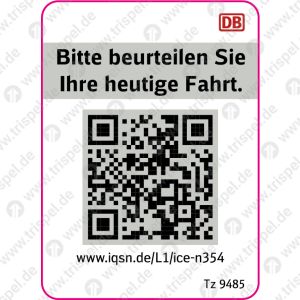 QR - Code Kundenzufriedenheitn354_Tz 9485 für ICE 4- auf Bogen mit 12 Nutzen !