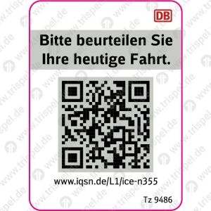 QR - Code Kundenzufriedenheitn355_Tz 9486 für ICE 4- auf Bogen mit 12 Nutzen !