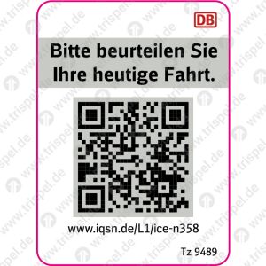 QR - Code Kundenzufriedenheitn358_Tz 9489 für ICE 4- auf Bogen mit 12 Nutzen !