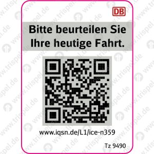 QR - Code Kundenzufriedenheitn359_Tz 9490 für ICE 4- auf Bogen mit 12 Nutzen !